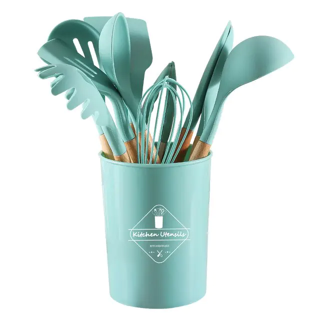 5/12pc Kitchen Utensil Set Wooden Handle - Image 16